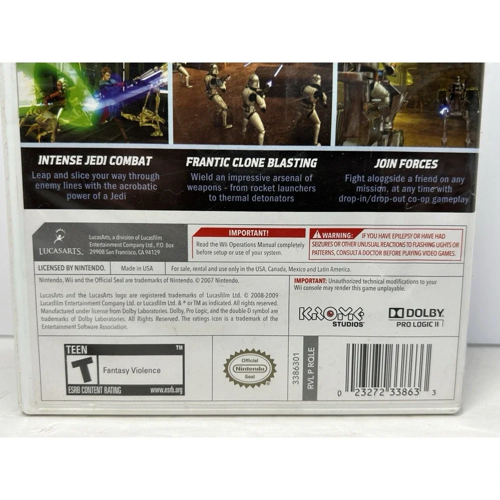 Star Wars:‎ The Clone Wars: Republic Heroes Nintendo Wii 2009 Tested No Manual